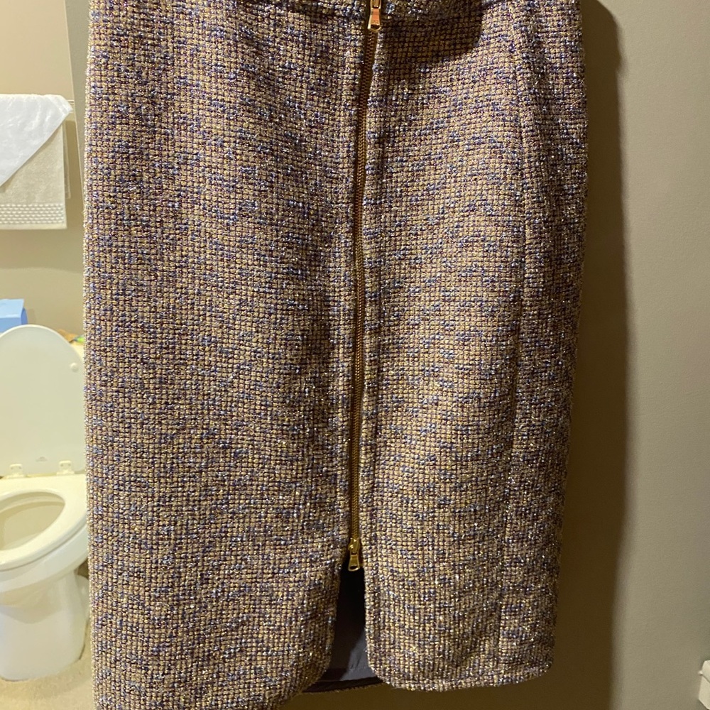 Zipper front midi skirt